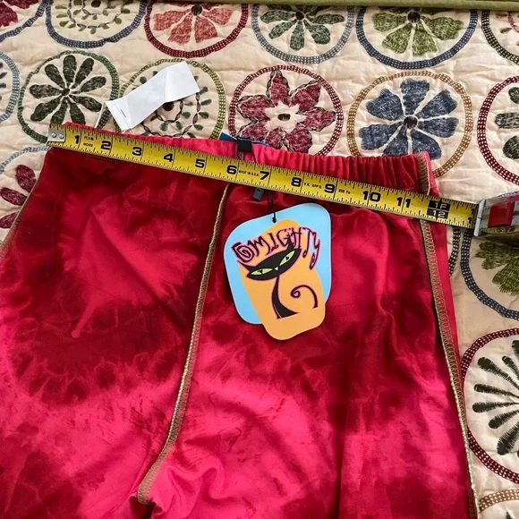 NWT Omighty One Love Flare Pants Size S, Red, Tie-Dye, Hearts, Stretchy - Picture 2 of 7